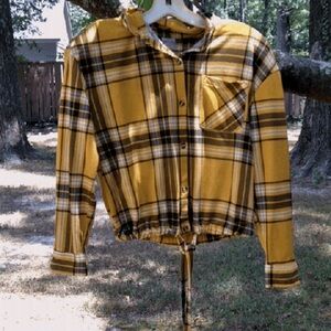No Boundaries Yellow Plaid Kids/ Teens Blouse